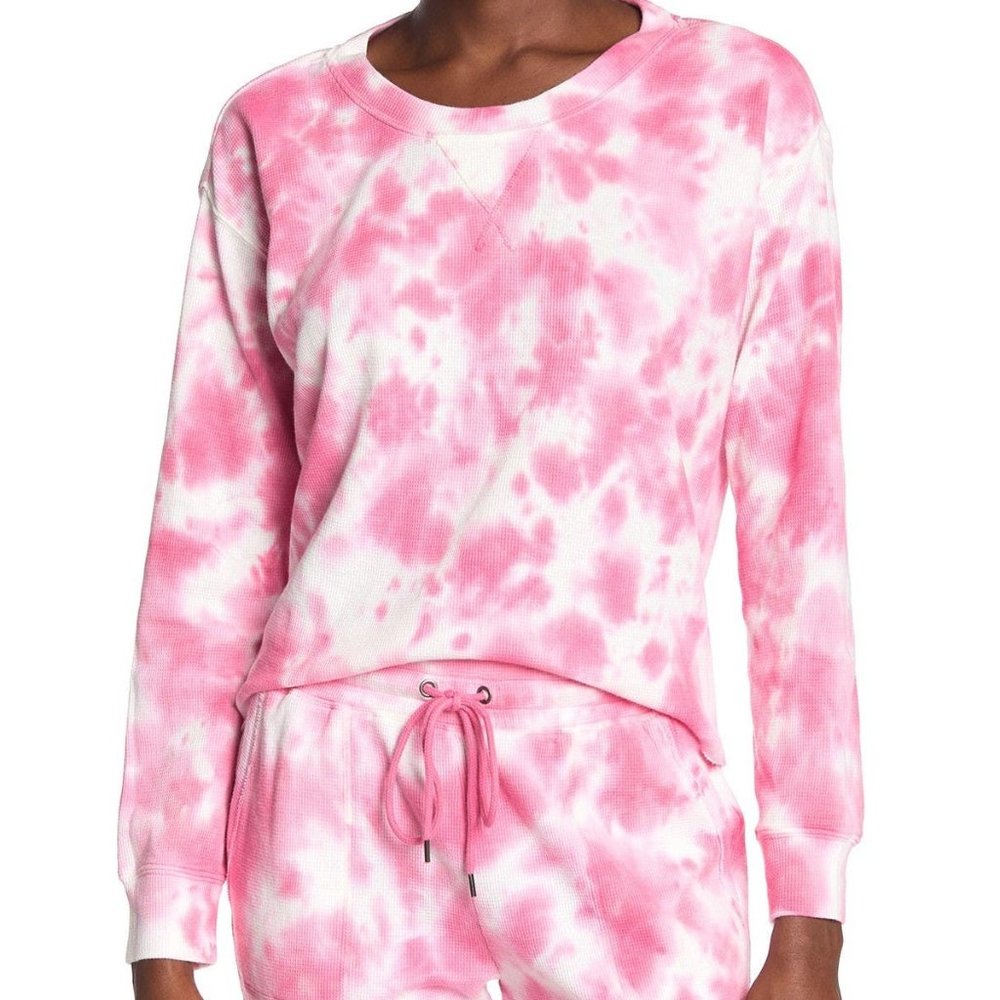 Splendid Thermal Tie-Dye Sweatshirt Rose